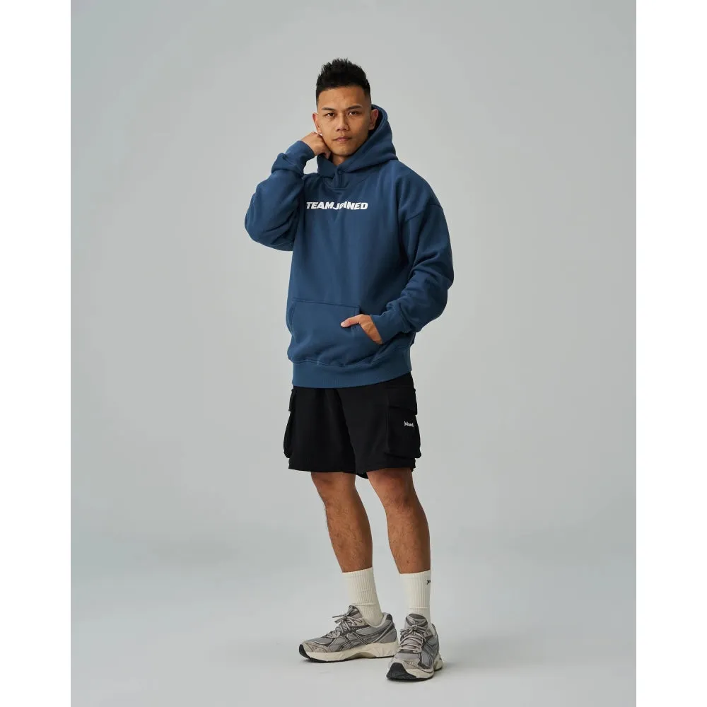 TEAMJOINED JOINED LOGO FLEECE OVERSIZED HOODIE-DARK BLUE