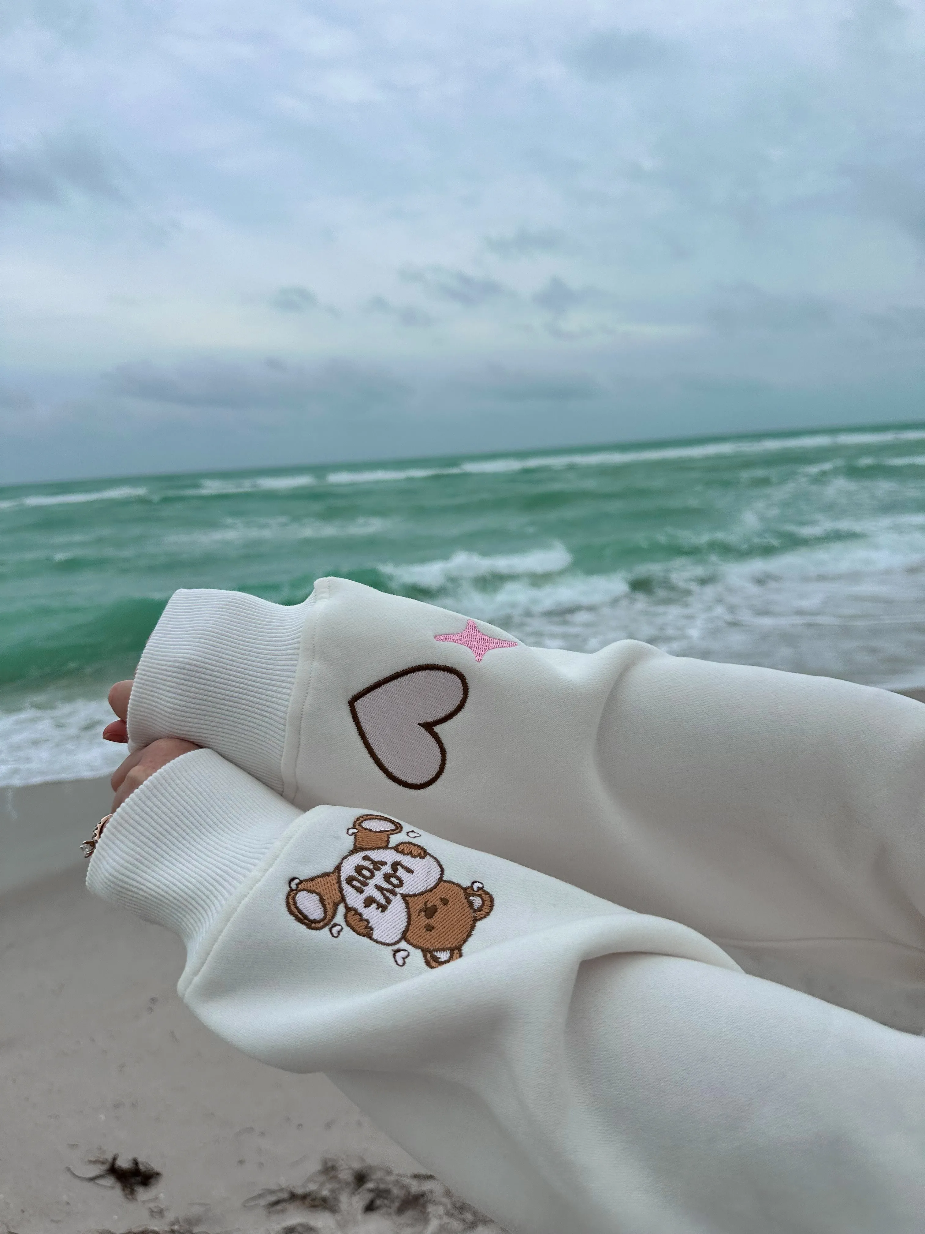 Teddy Bear Embroider Sweatshirt