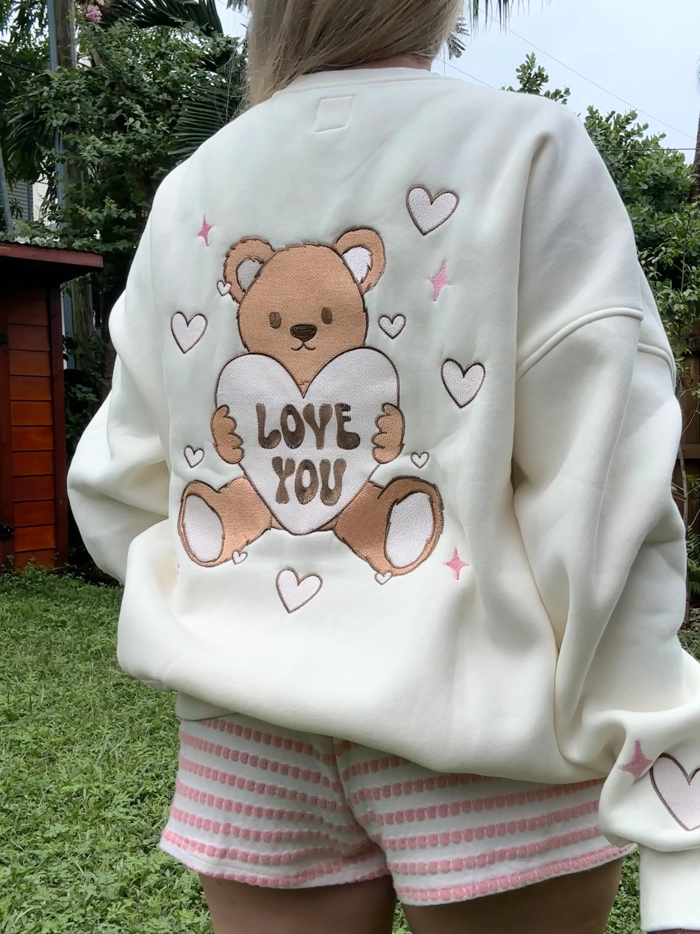 Teddy Bear Embroider Sweatshirt