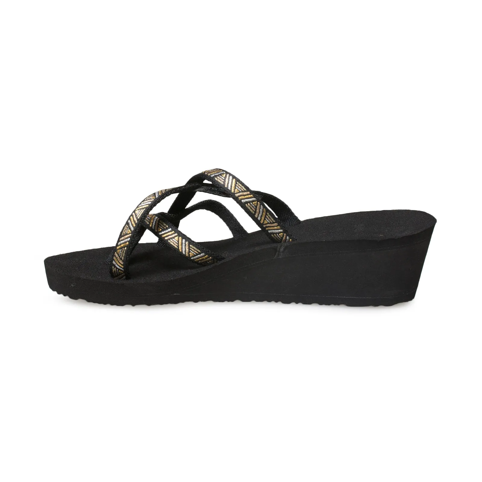 Teva Mush Mandalyn Ola 2 Agave Black Metallic Wegde Sandals - Women's