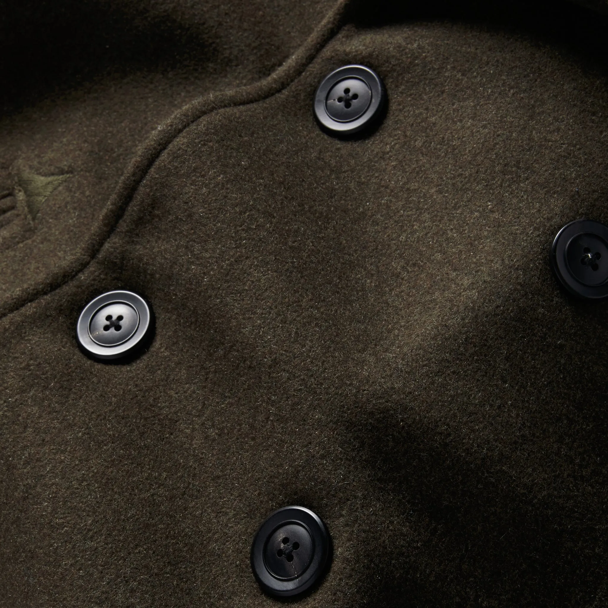 The Mariner Coat in Army Melton Wool