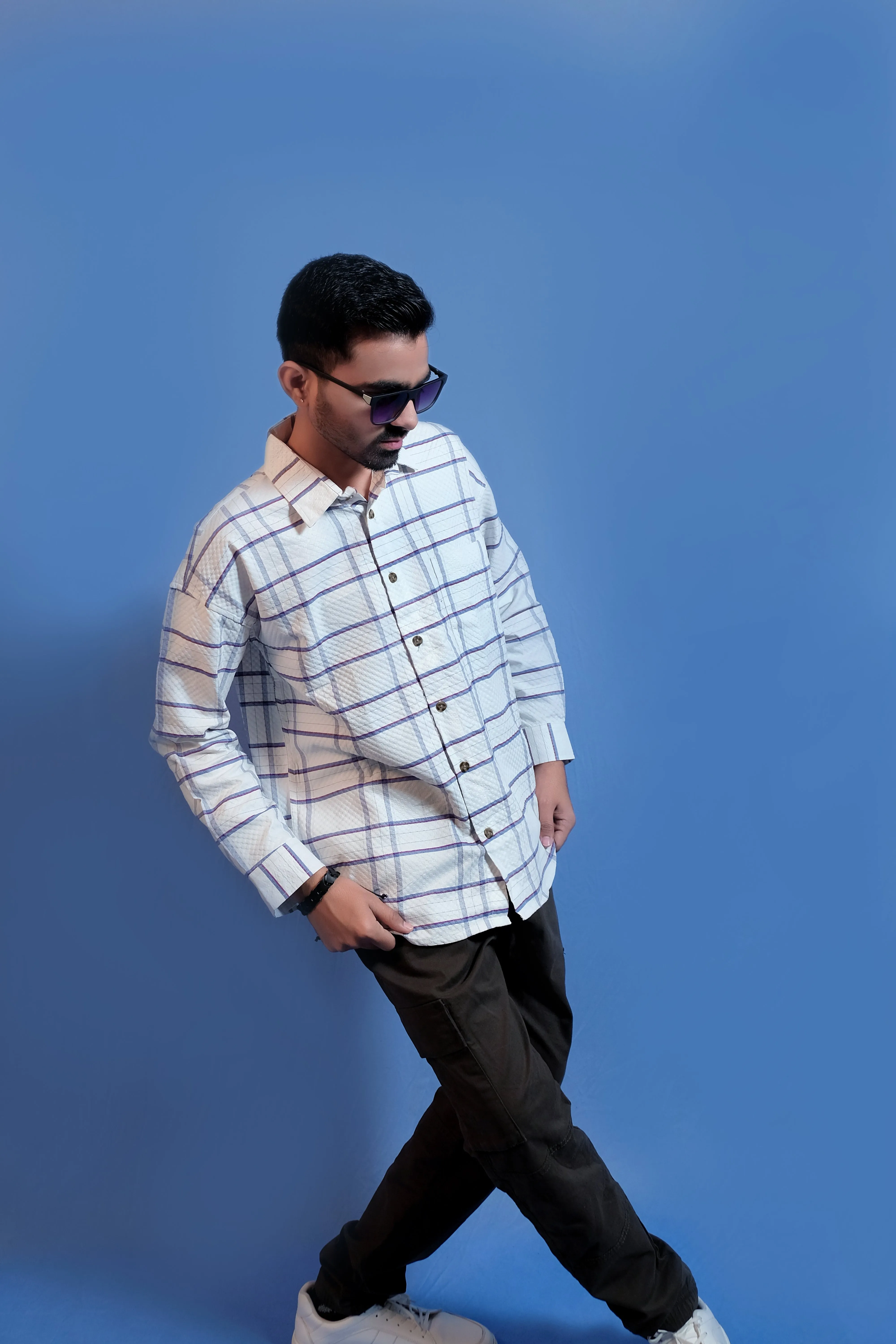 Unisex Relaxed Fit Oversized Checked Shirt