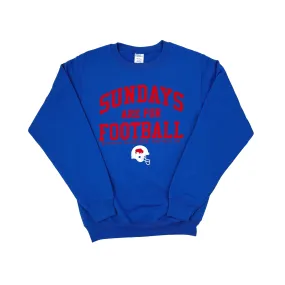 Unisex Sundays Are For Football Blue Crewneck