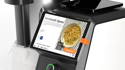 Upliance delishUp, AI Cooking Assistant with unlimited recipes from around the world | WiFi & built-in 8 inch Touch screen | Automated Chop, Saute, Stir, Knead, Steam And Cook