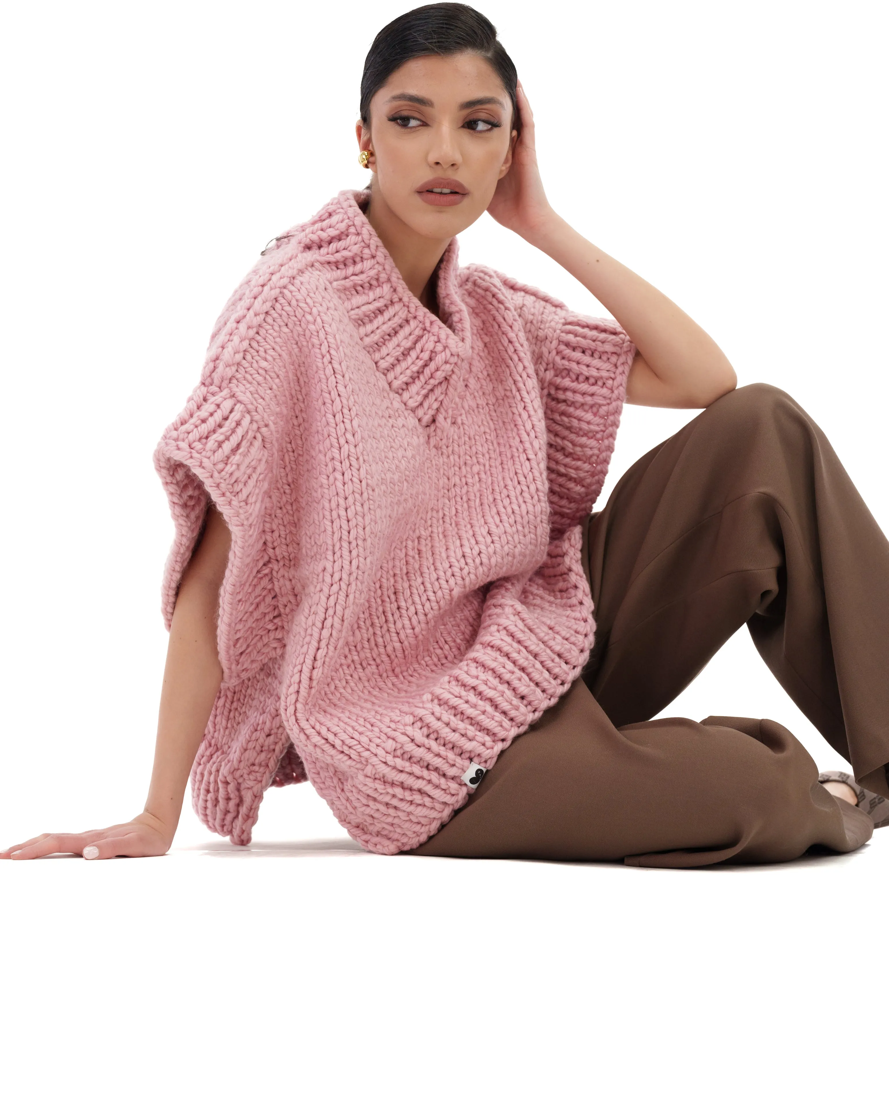 V-neck Poncho Sweater