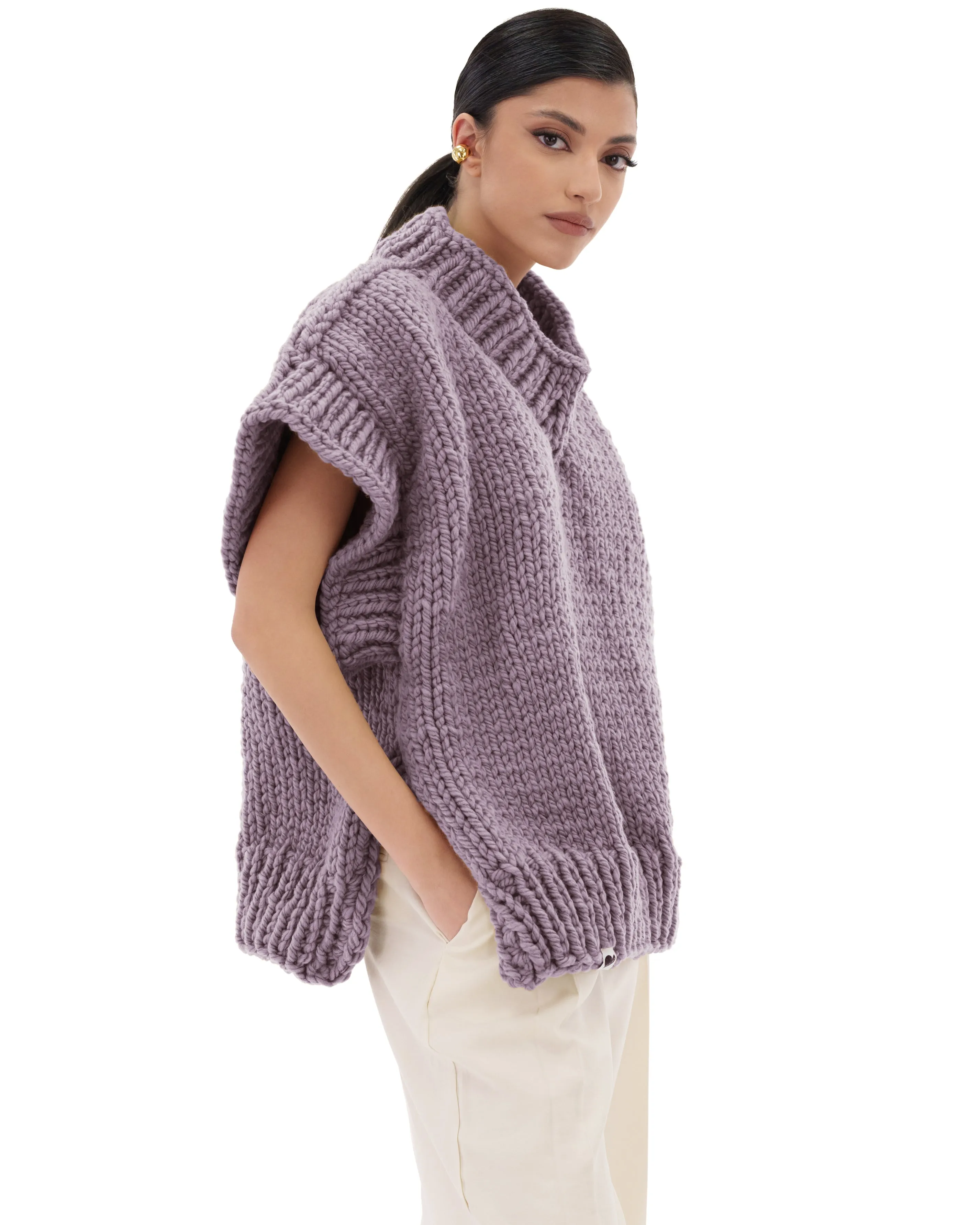 V-neck Poncho Sweater