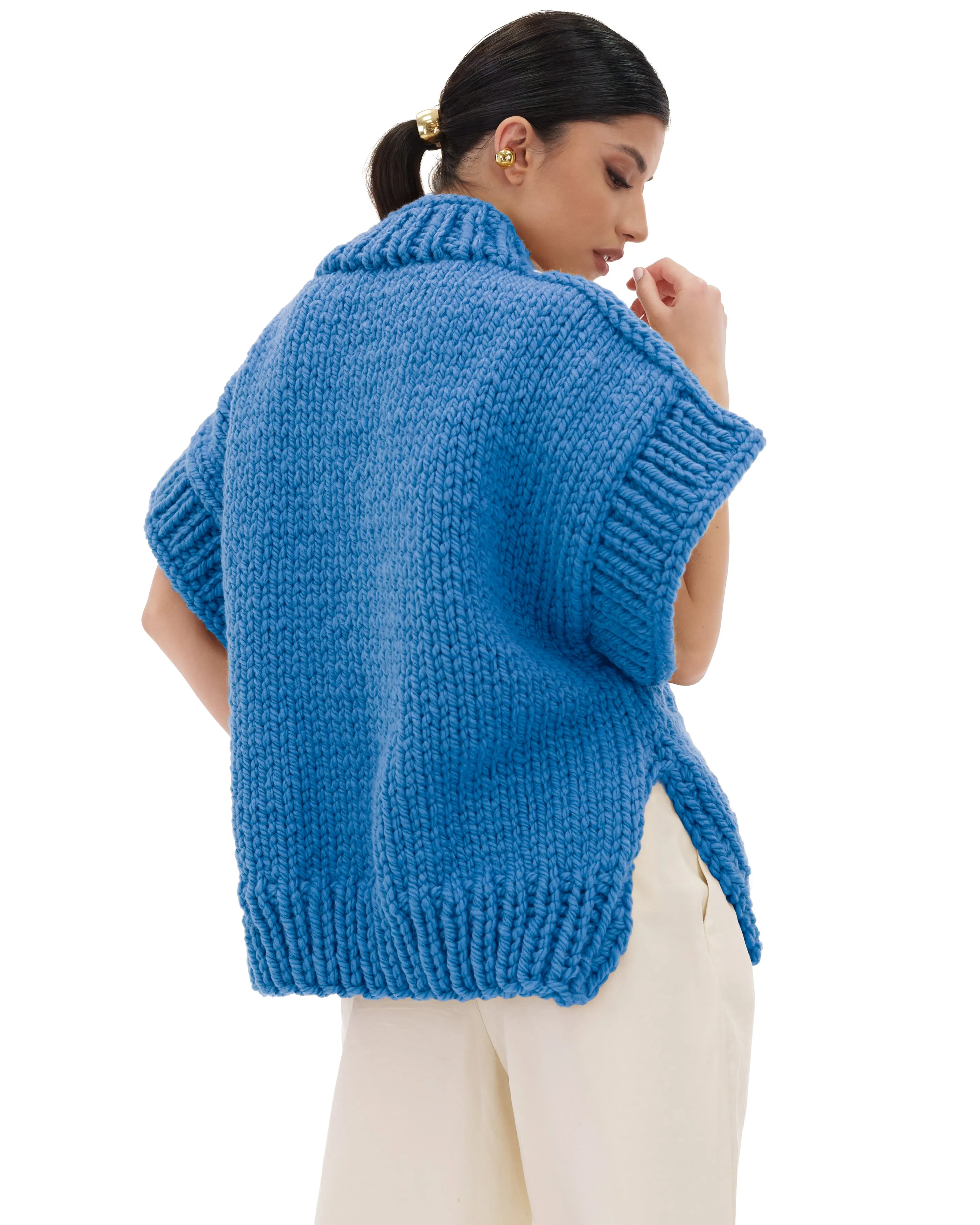 V-neck Poncho Sweater