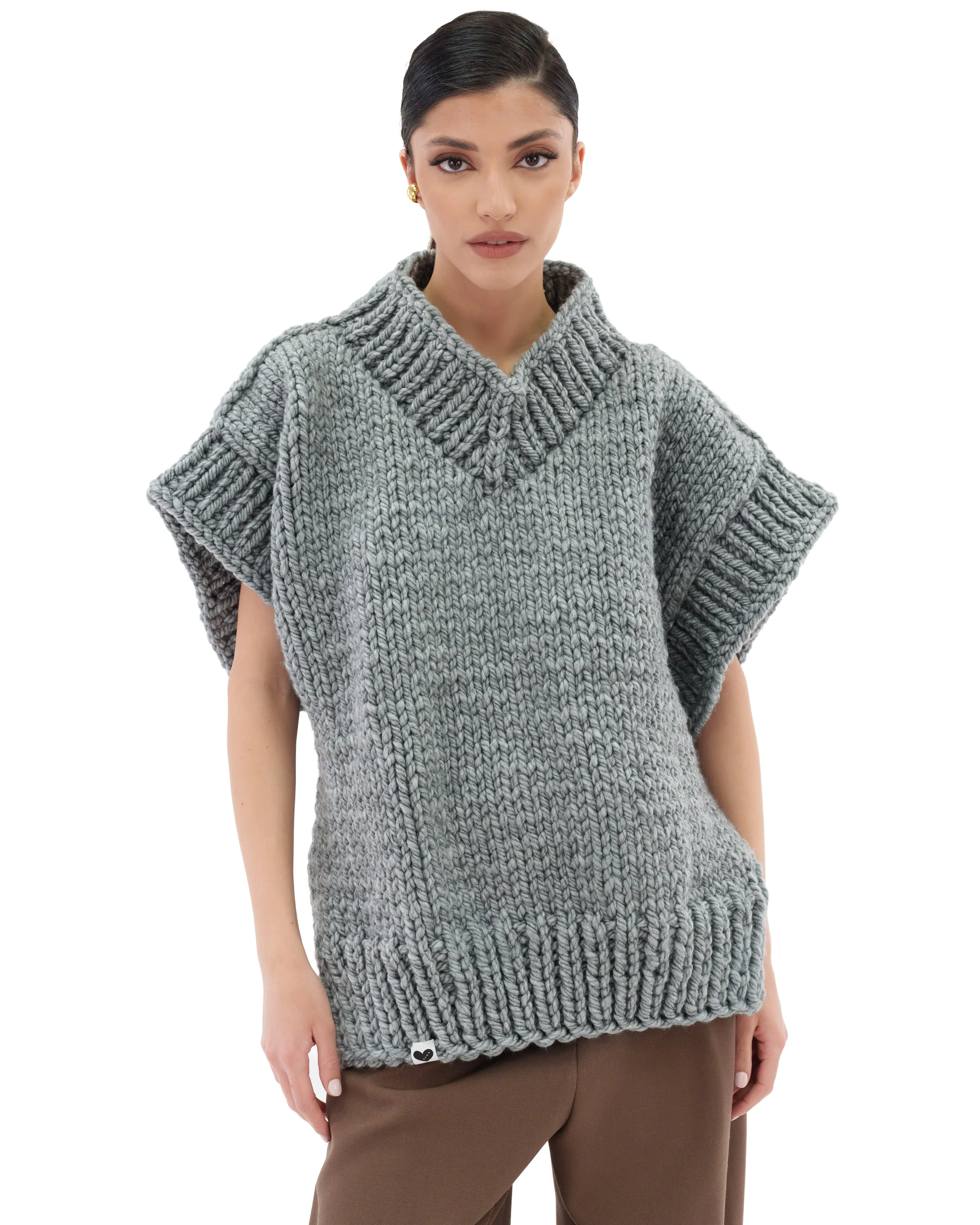 V-neck Poncho Sweater