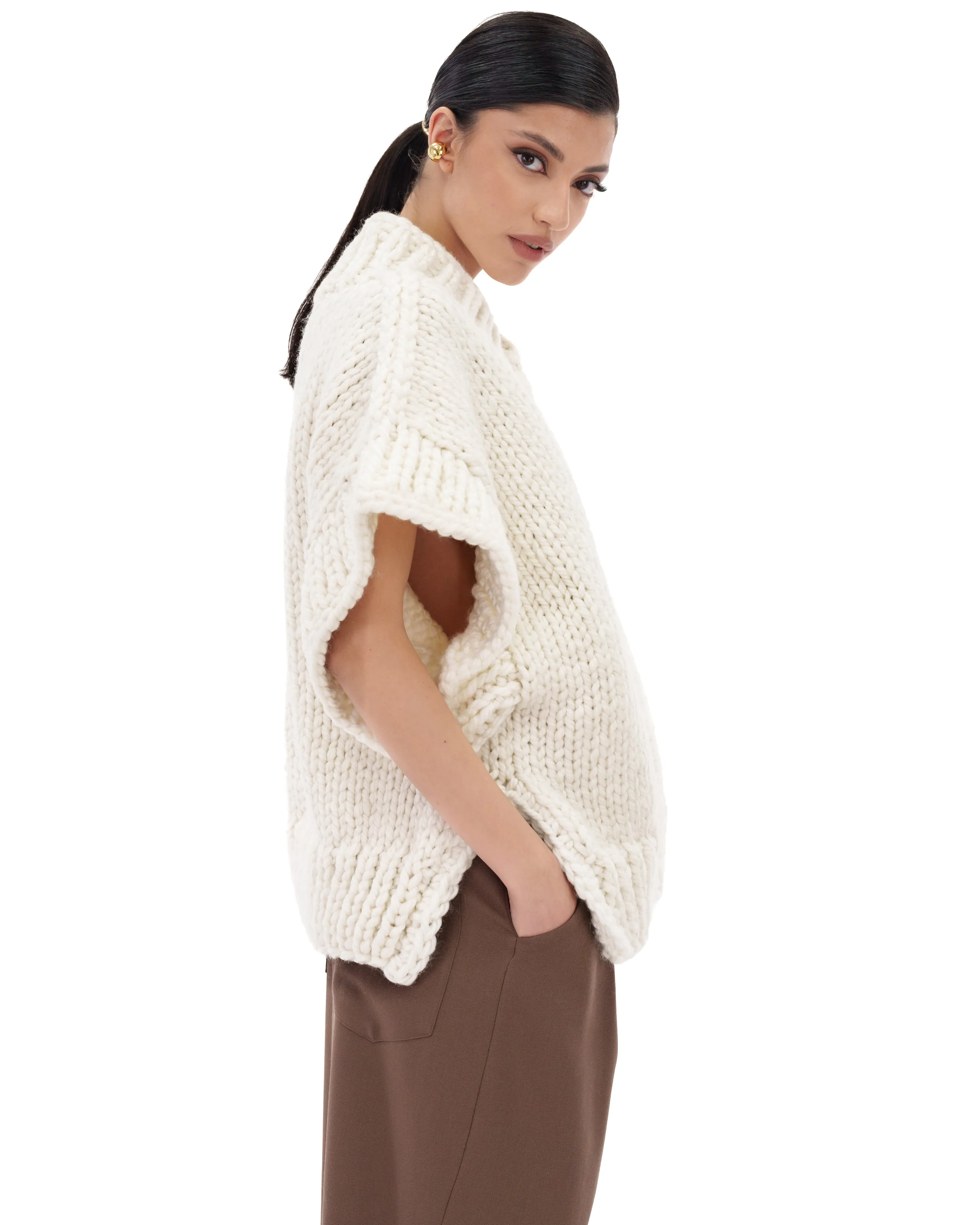 V-neck Poncho Sweater