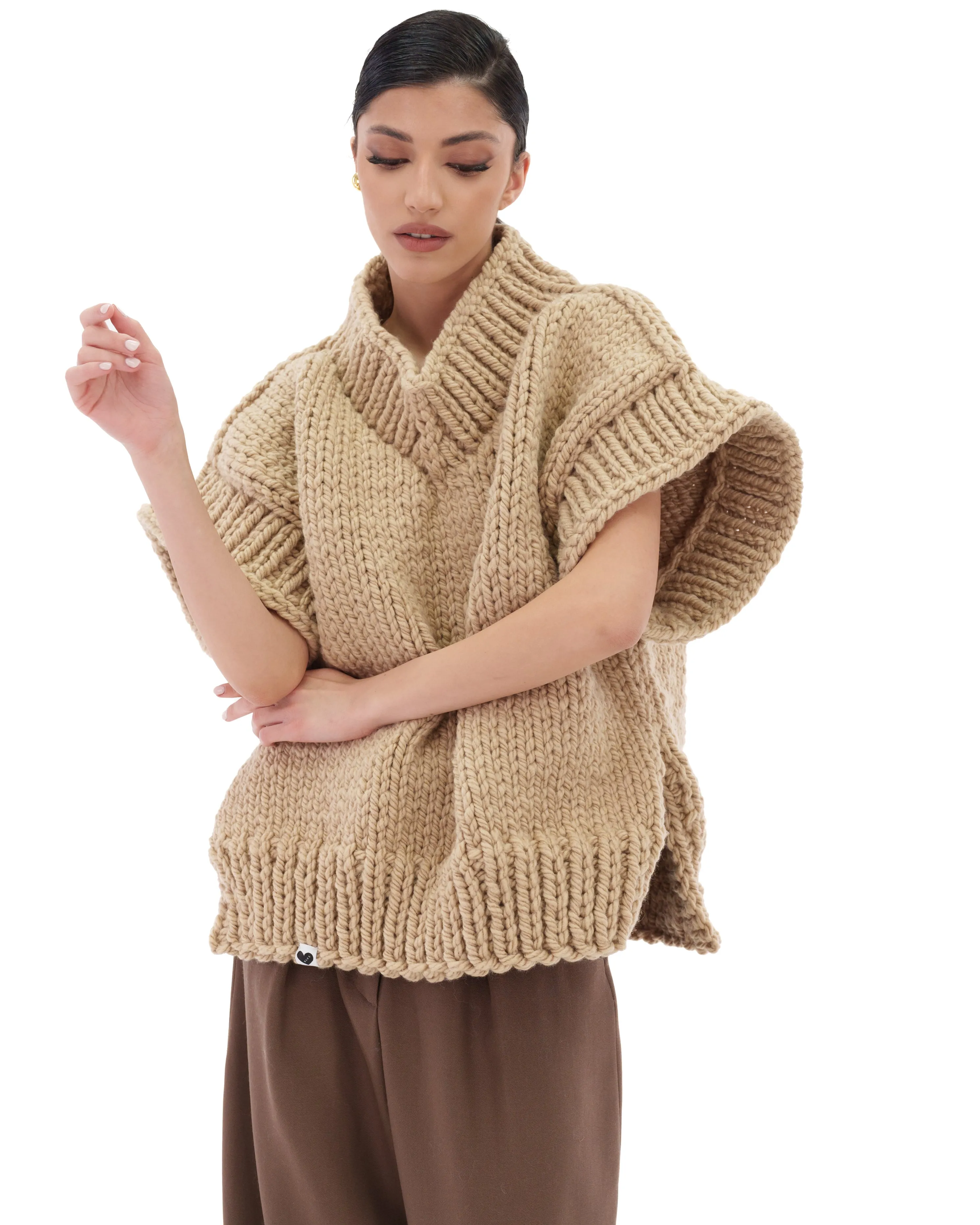 V-neck Poncho Sweater