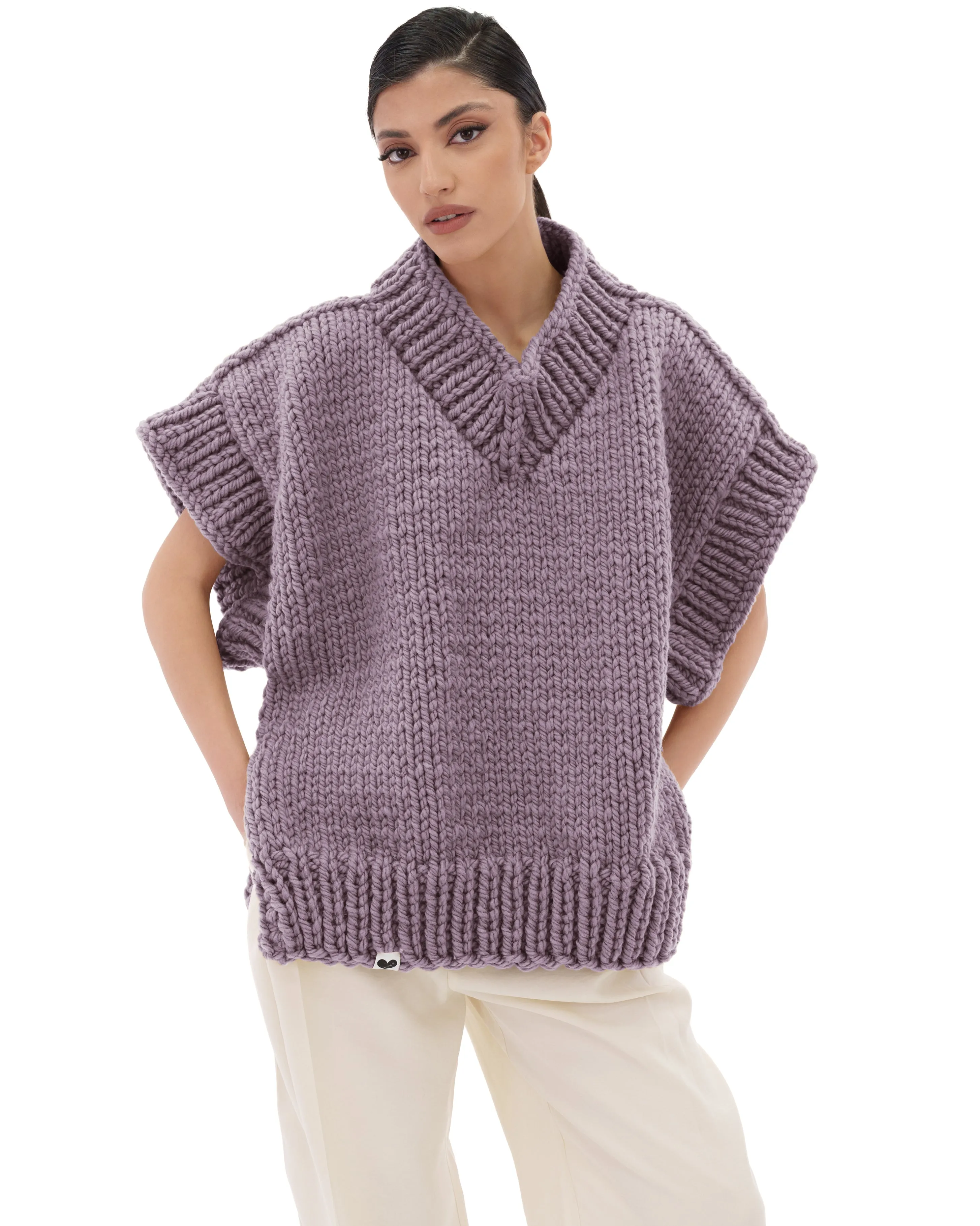 V-neck Poncho Sweater