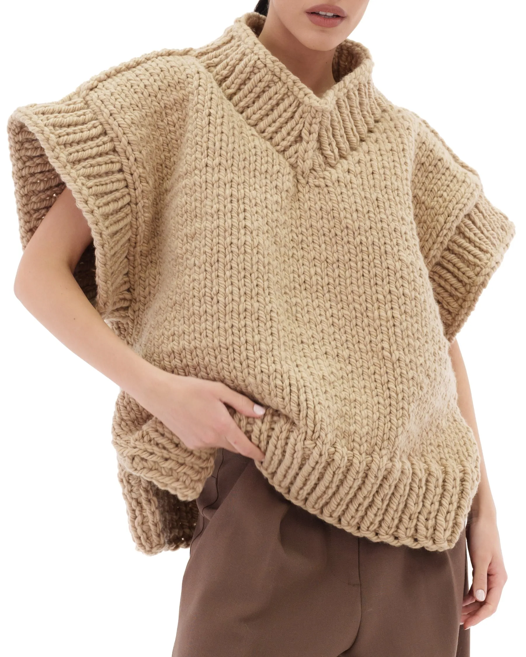 V-neck Poncho Sweater