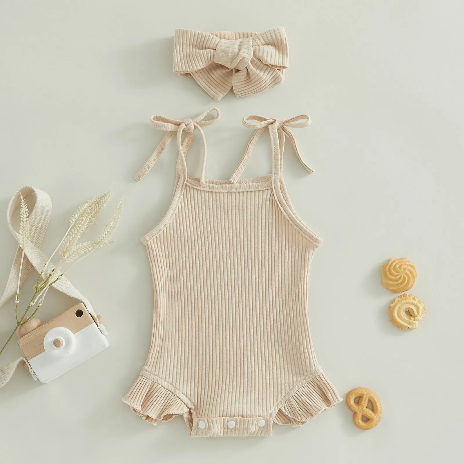 Versatile Baby Girls Knit Romper