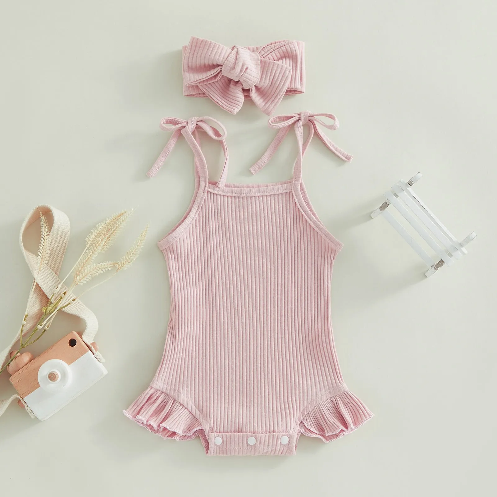 Versatile Baby Girls Knit Romper