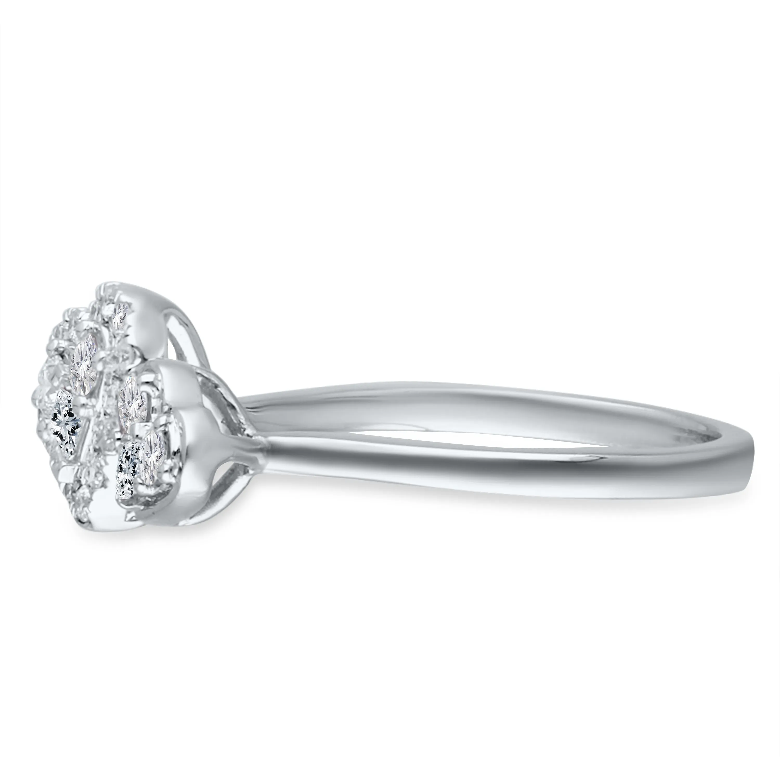 White Gold Diamond Eternal Double Heart Ring