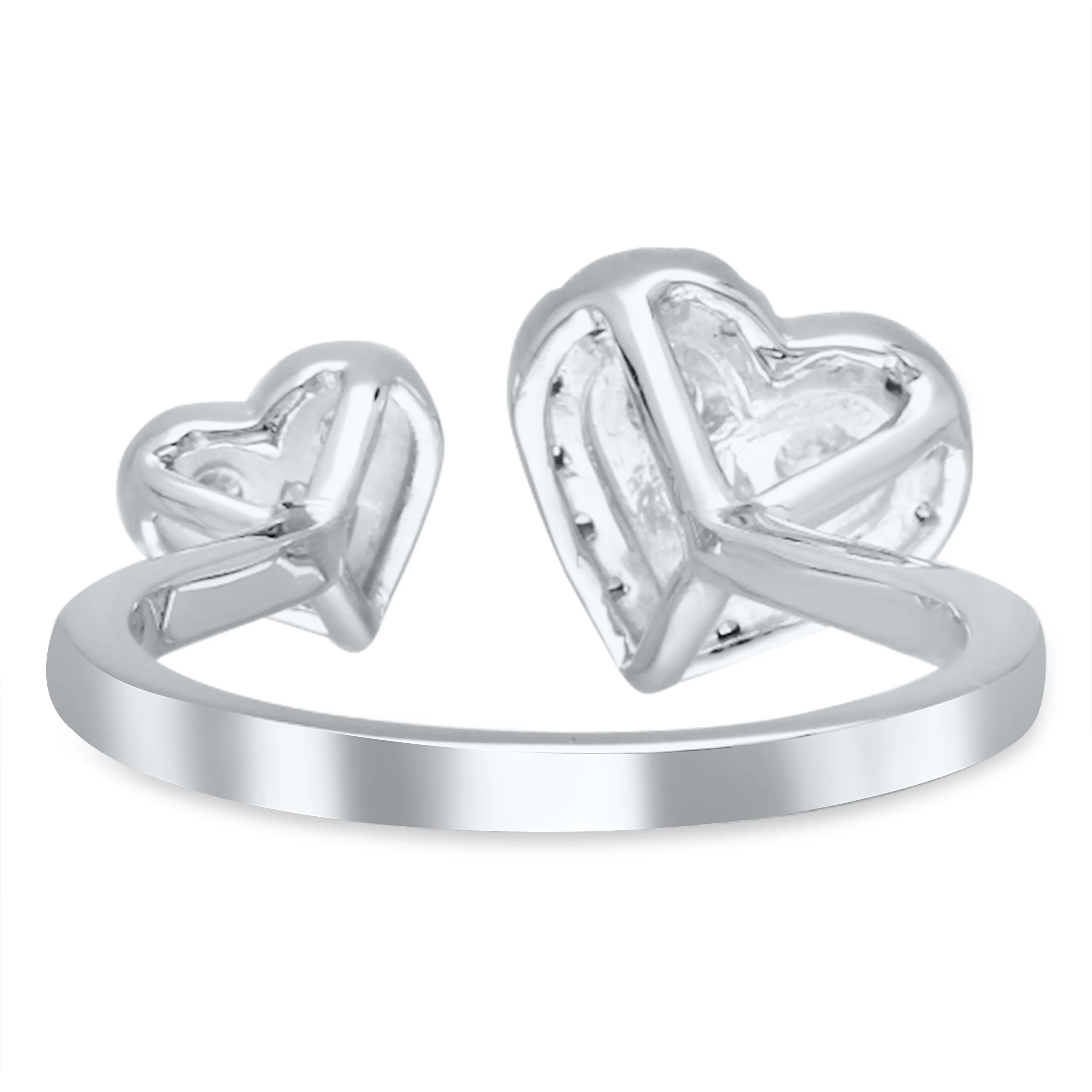 White Gold Diamond Eternal Double Heart Ring