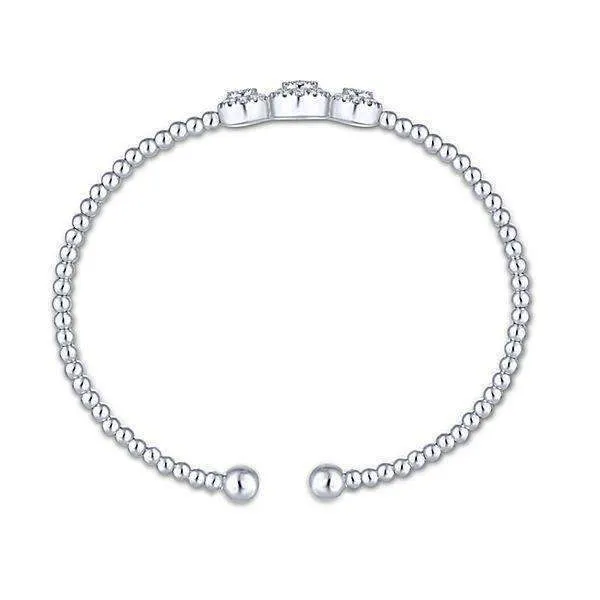 White Gold Diamond Flexible Bangle Bracelet