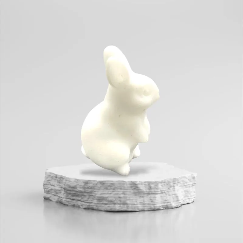 White Jade Bunny Rabbit Figurine