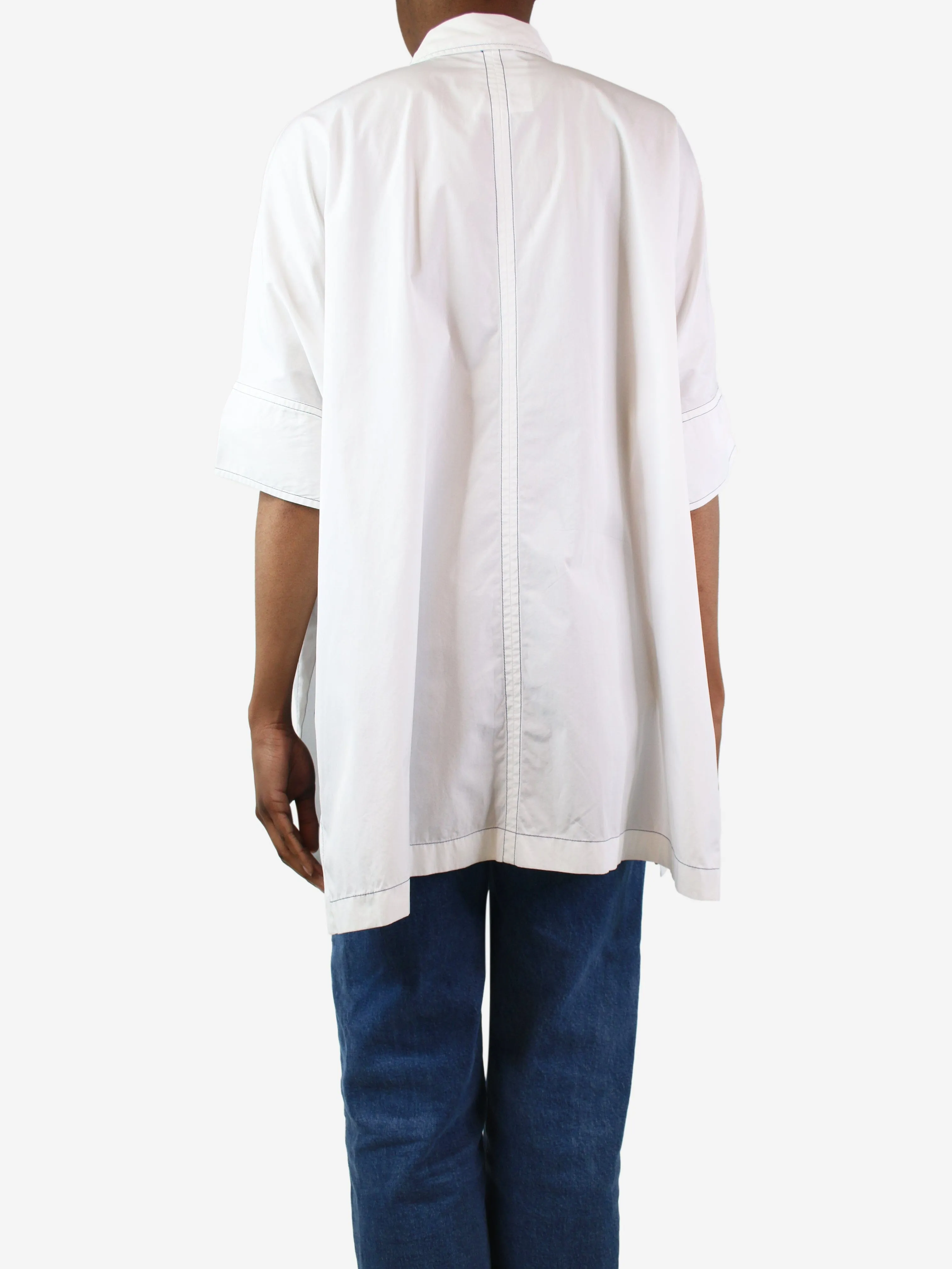 White oversized sides slit shirt - size XS