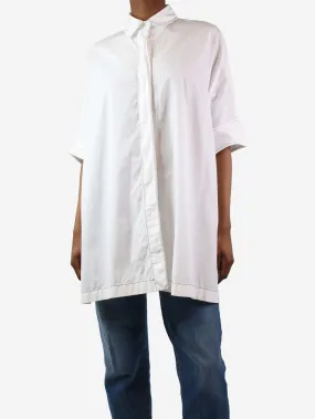 White oversized sides slit shirt - size XS