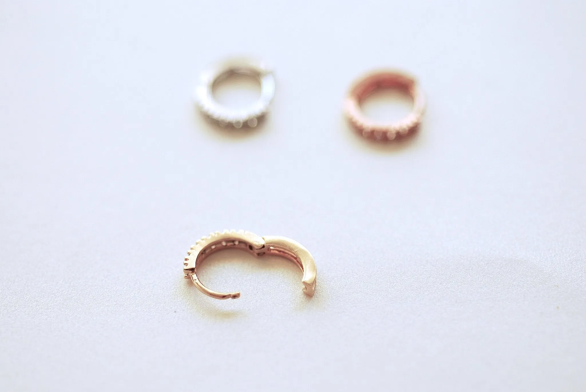 Wholesale Thin Cubic Zirconia Hoop Earrings - Sterling Silver, 18k Gold and Rose Gold, huggie hoops earrings, Bridesmaid Gift, Tiny hoops, Hoops