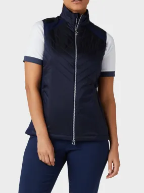 Womens Engineered Chevron Quilted Vest