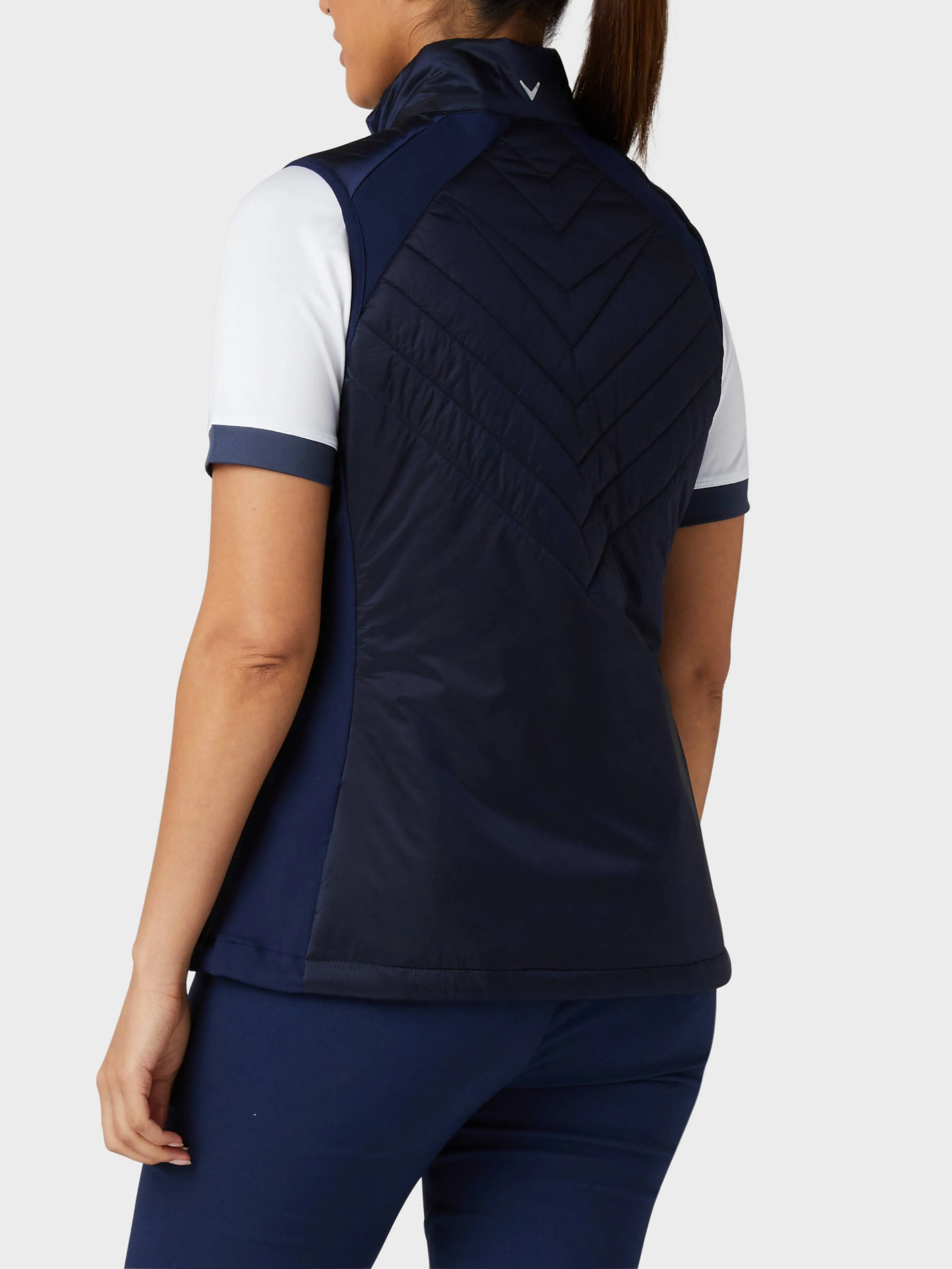 Womens Engineered Chevron Quilted Vest