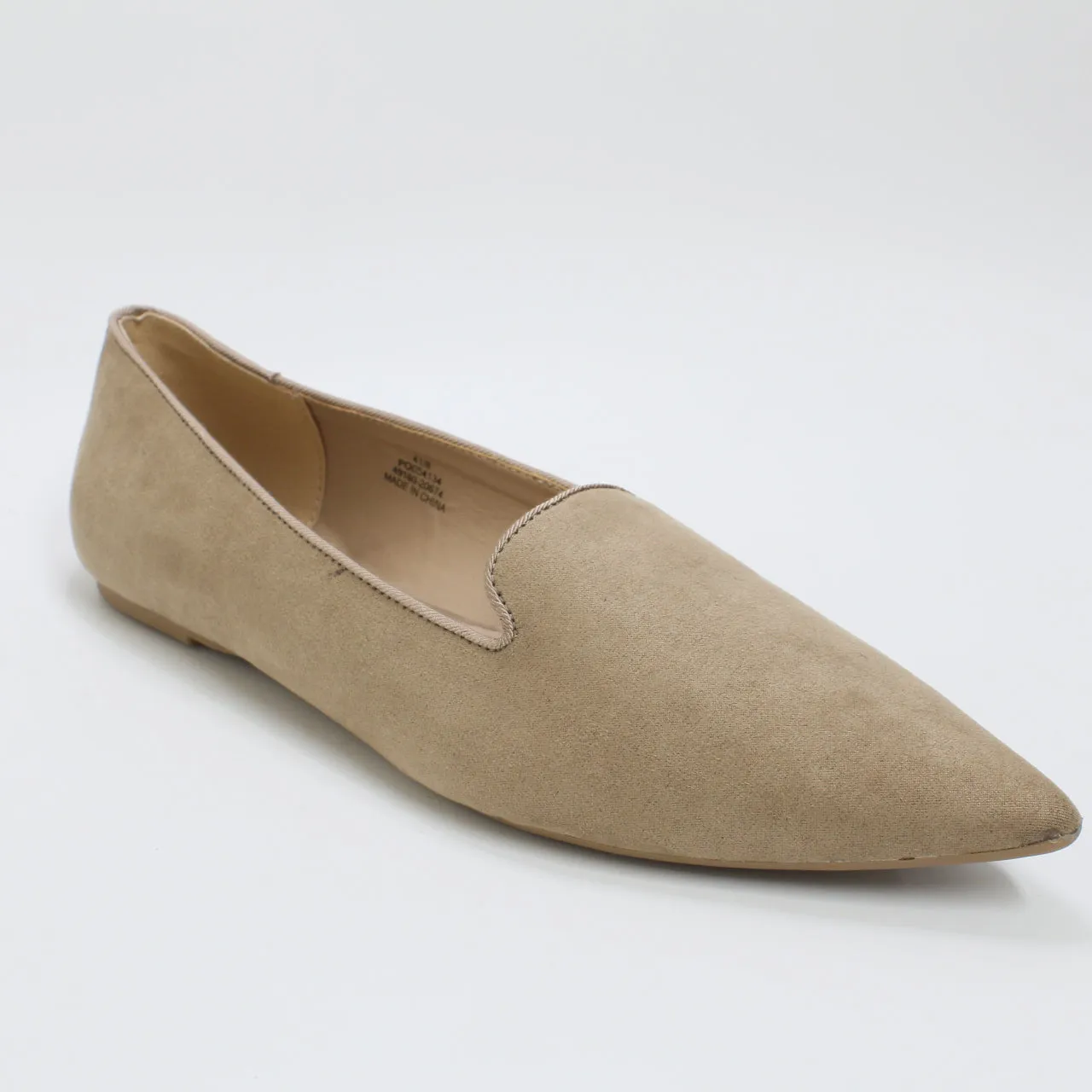 Womens Office Fabulous Pointed Slipper Cut Ballets Taupe